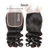 Brazilian Loose Wave 5x5 Lace Closure Free Part Virgin Hair