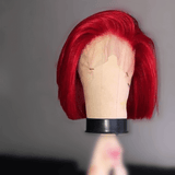 Red Straight Bob Lace Front Wigs 100% Virgin Human Hair For Black Women