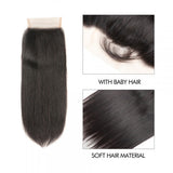 Peruvian Straight Virgin Hair 4x4 Transparent Lace Closure