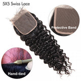 Water Wave Brazilian Remy Hair 5x5 Closure with 3 PCS Top Quality Bundles