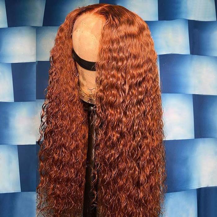 Hot Girl! Ginger Orange Romantic Wave Lace Frontal Lace Wig