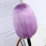 Lavender Purple Cute Bob Lace Front Wigs 100% Virgin Human Hair Wigs