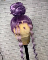 Lavender Purple Deep Wave Lace Front Wigs Virgin Hair with Baby Hair