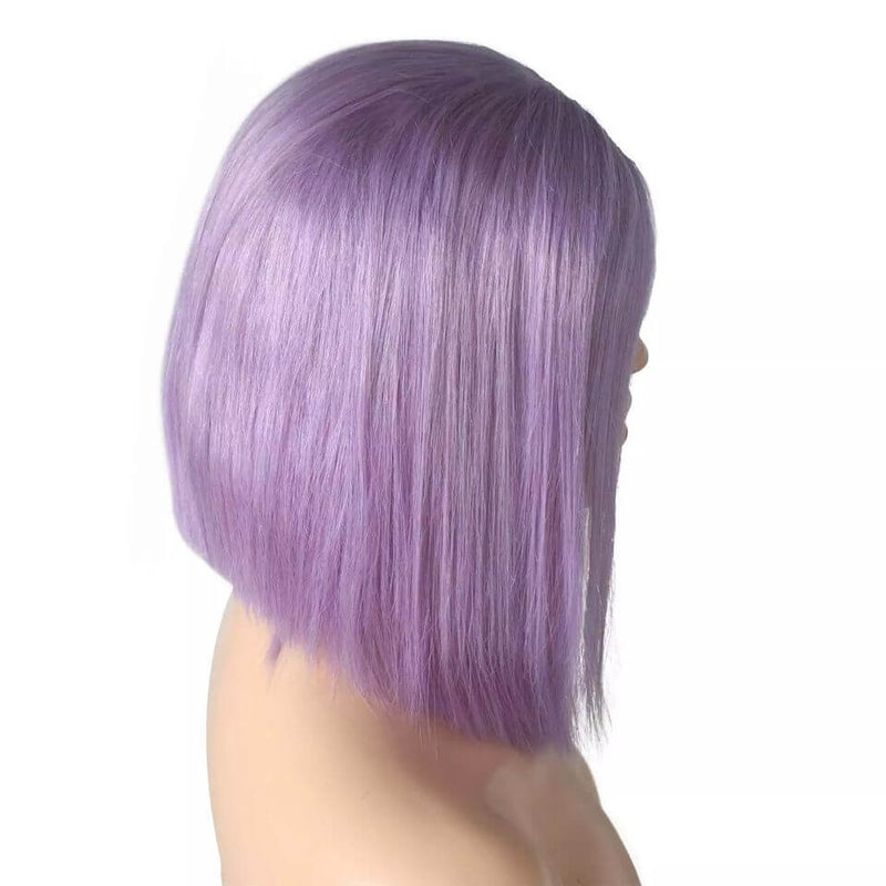 Luxurious Lavender Purple Short Bob Lace Front Wigs 100% Virgin Human Hair Wigs