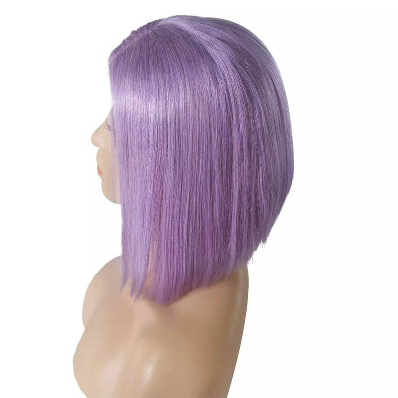 Luxurious Lavender Purple Short Bob Lace Front Wigs 100% Virgin Human Hair Wigs