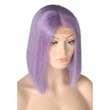 Luxurious Lavender Purple Short Bob Lace Front Wigs 100% Virgin Human Hair Wigs