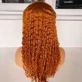 Ginger Curly Orange Lace Front Wigs 100% Virgin Human Hair Deep Curl Wigs