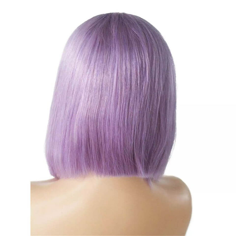 Luxurious Lavender Purple Short Bob Lace Front Wigs 100% Virgin Human Hair Wigs