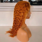 Ginger Curly Orange Lace Front Wigs 100% Virgin Human Hair Deep Curl Wigs