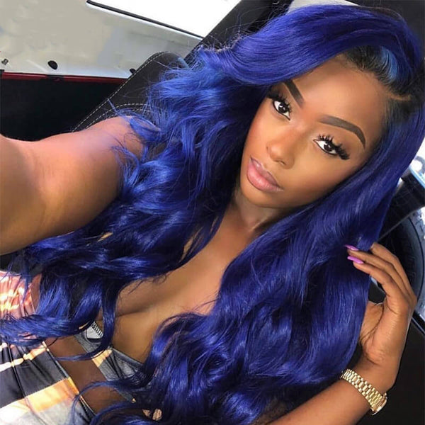 Blue Body Wave Lace Front Wigs 100% Virgin Human Hair with Baby Hair