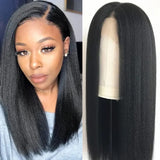 Kinky Straight 12A Virgin Hair 180% Density Lace Front Wigs with Baby Hair