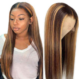 #4/27 Highlight Straight Lace Front Wigs 12A Virgin Human Hair Wigs