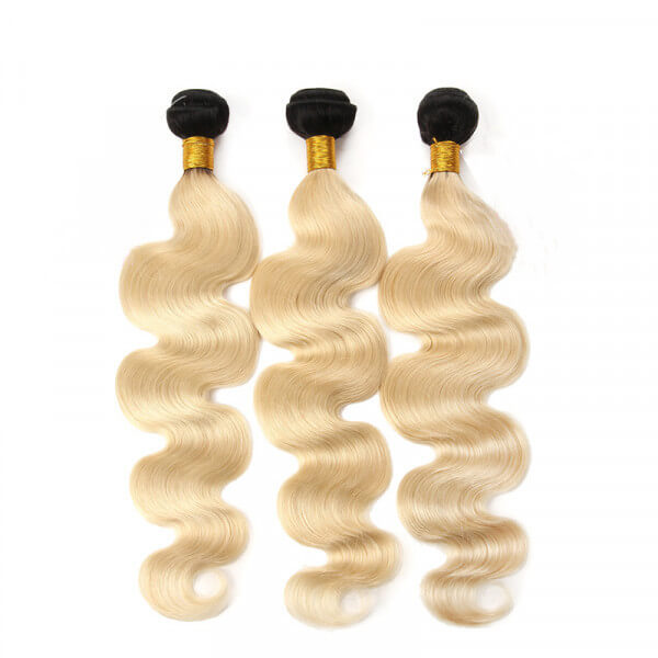 3pcs 1B/613 Blonde Bundles Body Wave Virgin Hair Weave 3 Bundle Deals