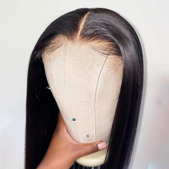 13*6 Lace Gleaming Natural Black Silky Straight Lace Frontal Wigs