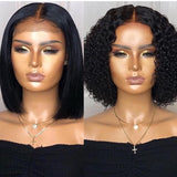 Straight/Curly 150% Density Bob Virgin Human Hair Lace Front Wigs