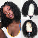 Curly Bob 100% Virgin Human Hair Lace Front Wigs For Black Women