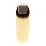 Ombre 1B/613 Blonde Straight Virgin Hair 4x4 Lace Closure