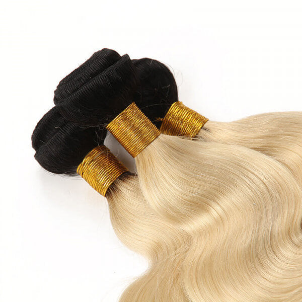 4pcs Bundles 1B/613 Blonde Virgin Hair Weave Body Wave 4 Bundles Deals