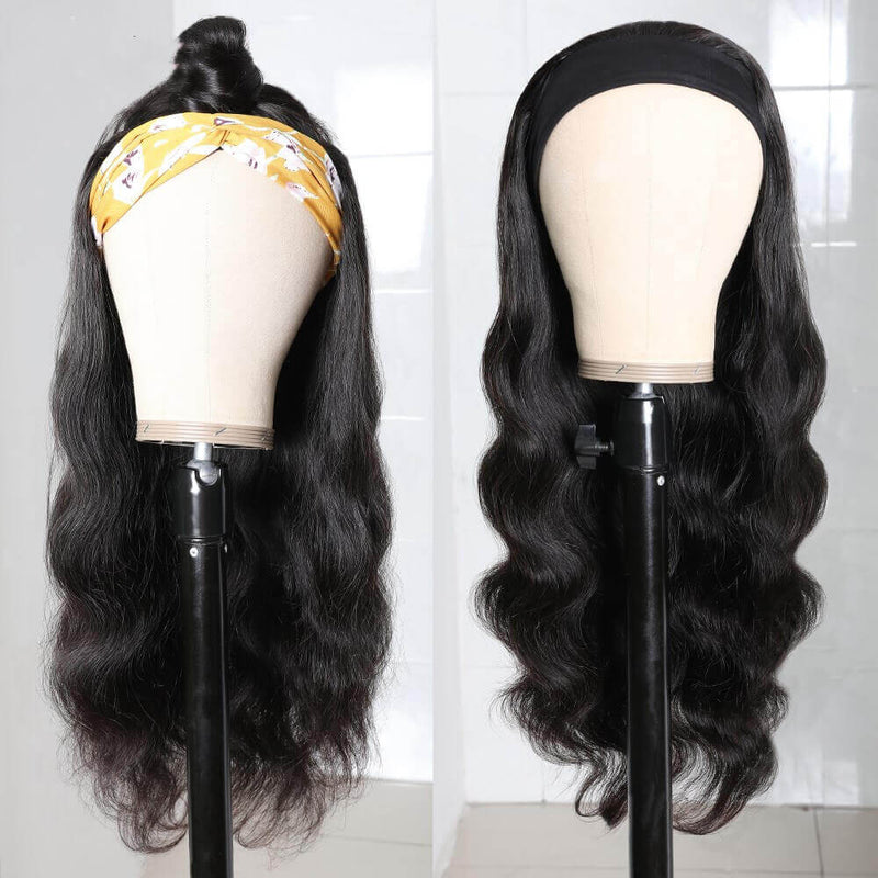 Affordable Body Wave Human Hair Headband Wigs Glueless Beginner Friendly Wigs