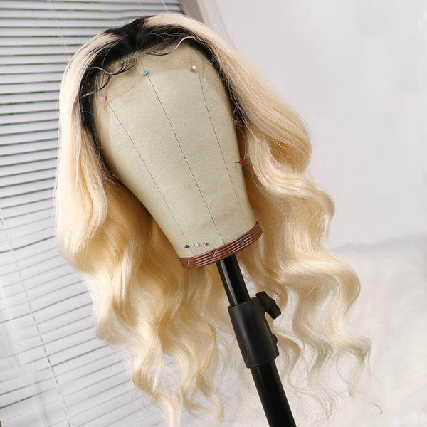 1b/613 Blonde Body Wave Glueless Lace Front Wig 100% Virgin Human Hair