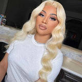 Affordable 12-30inch 150% Density 613 Blonde Body Wave 13x4 Lace Front Wigs