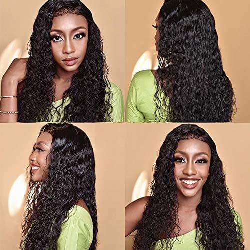 Super Nartual Swiss HD Lace Front Water Wave 100% Virgin Human Hair Wig