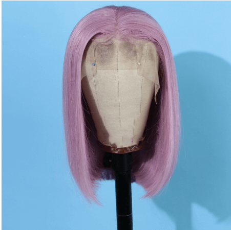 Lavender Purple Short Bob Lace Front Wigs 12A Virgin Human Hair Wigs