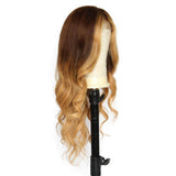 Classic Body Wave Long Highlight Remy Hair 200% Density Wavy Lace Front Wigs