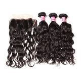 Brazilian Natural Wave 13x4 Ear to Ear Lace Frontal with 3 PCS Top Quality Bundles