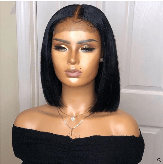 Straight/Curly 150% Density Bob Virgin Human Hair Lace Front Wigs