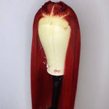 Straight Red Lace Front Wigs 100% Virgin Human Hair with Baby Hair