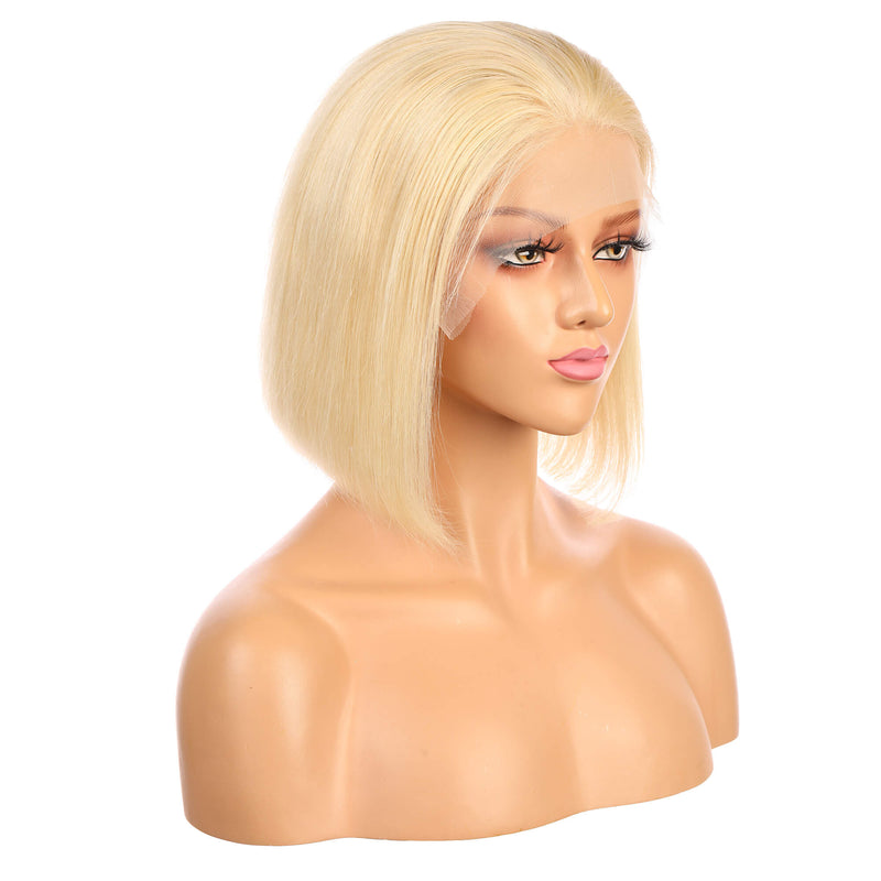 Straight Bob Wigs 100% Virgin Human Hair Lace Front Wigs with Baby Hair