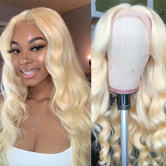Affordable 12-30inch 150% Density 613 Blonde Body Wave 13x4 Lace Front Wigs