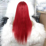 Long Straight Red 13x4 Lace Front Wigs 100% Virgin Human Hair Wigs