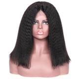 Kinky Straight Bob 12A Virgin Hair 180% Density Lace Front Wigs with Baby Hair