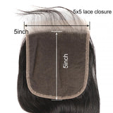 Straight 3pcs Bundles with 5x5 Closure Remy Human Hair Weave with Closure