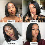 Straight Bob Lace Front Wigs 100% Virgin Human Hair for Black Women