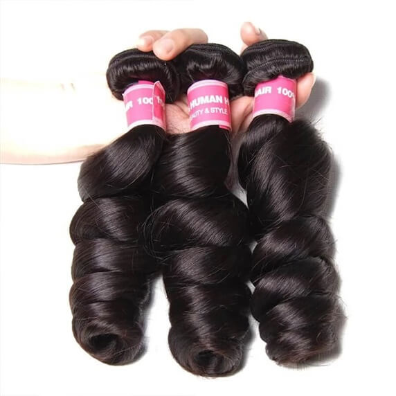 Brazilian Loose Wave 13x4 Ear to Ear Lace Frontal with 3 PCS Top Quality Bundles