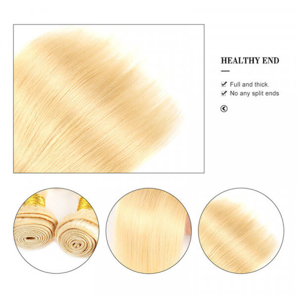 613 Blonde Virgin Hair Weave Straight 4 Bundles Deals High Quality Extensions