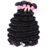 Loose Deep Wave 13x4 Ear to Ear Lace Frontal with 3 PCS Brazilian Bundles