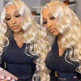 613 Blonde Long Loose Wave Human Hair 13x4 Wavy Lace Front Wigs with Baby Hair