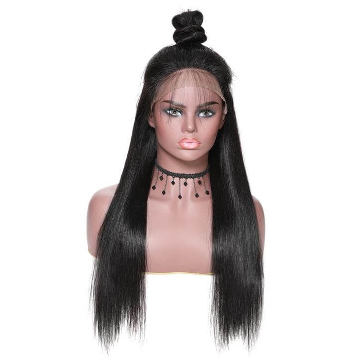 Straight 13x6 Lace Front 100% Virgin Human Hair Wig Pre-Pluceked with Baby Hair