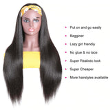 Affordable Silky Straight Human Hair Headband Wigs Glueless Beginner Friendly Wigs
