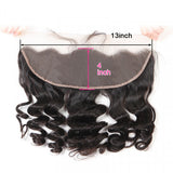 Brazilian Loose Wave 13x4 Ear to Ear Lace Frontal with 3 PCS Top Quality Bundles
