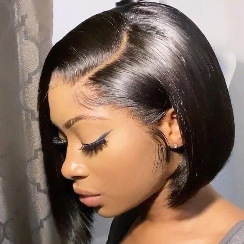 Straight Bob 13x6 Lace Front 100% Virgin Human Hair Wig Pre-Pluceked