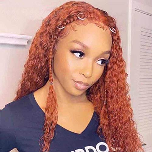 Orange Curly Lace Front Wigs 100% Virgin Human Hair Ginger Wigs with Baby Hair