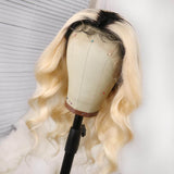 1b/613 Blonde Body Wave Glueless Lace Front Wig 100% Virgin Human Hair