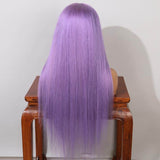 Lavender Purple Straight Lace Front Wigs 100% Virgin Human Hair with Baby Hair