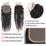 Deep Wave 3pcs Bundles with 5x5 Closure Remy Human Hair Weave with Closure