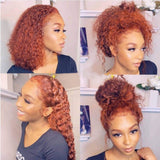 Orange Curly Lace Front Wigs 100% Virgin Human Hair Ginger Wigs with Baby Hair